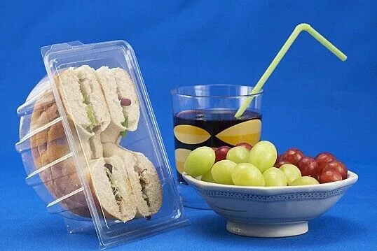 Plastic Hinged Bagel Pack - Small - Recycled / Recyclable