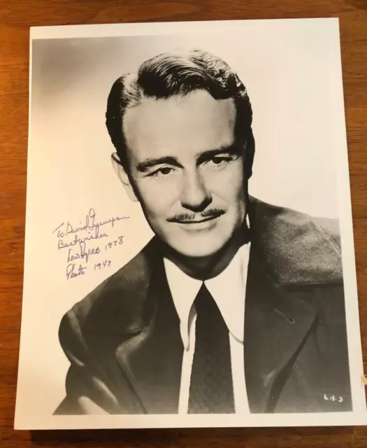 Lew Ayres Signed Autograph Personalized to Actor David Greenspan Press Photo