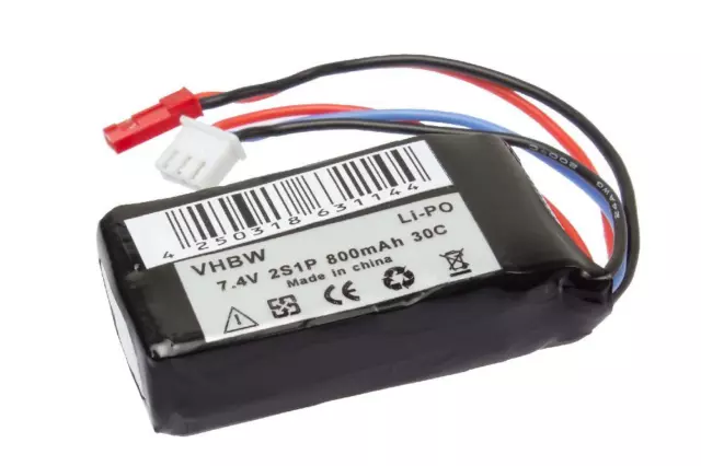 RC Akku 7.4V 800mAh Mini JST-PLUG Stecker für MODELLBAU BOOT SCHIFF