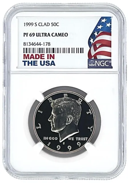 1999 S Kennedy Clad Half Dollar NGC PF69 Ultra Cameo Made In USA Holder