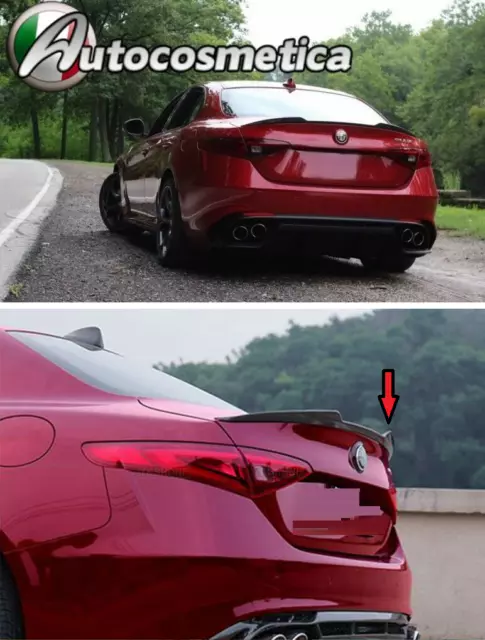 Spoiler Cofano Alfa Romeo Giulia 2015+ Design Veloce In Abs Nero Lucido