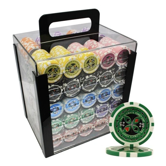 Mrc Poker 1000Pcs 14G Ultimate Poker Chips Set With Acrylic Case & Chip Trays