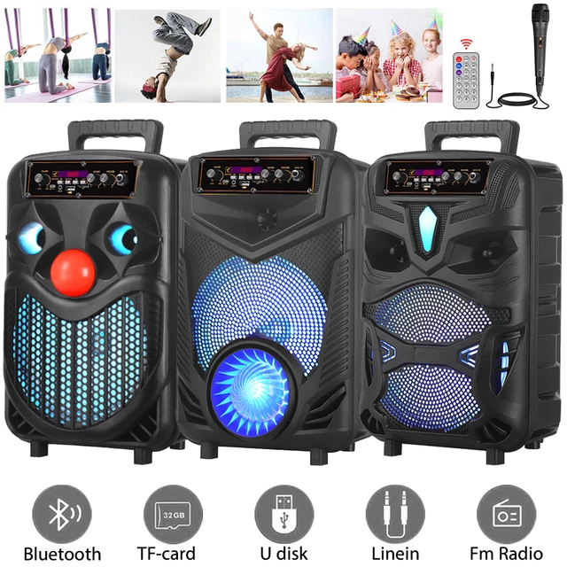 REMOTE BLUETOOTH SPEAKER LED Trolley Party Karaoke Heavy Bass Outdoor ...