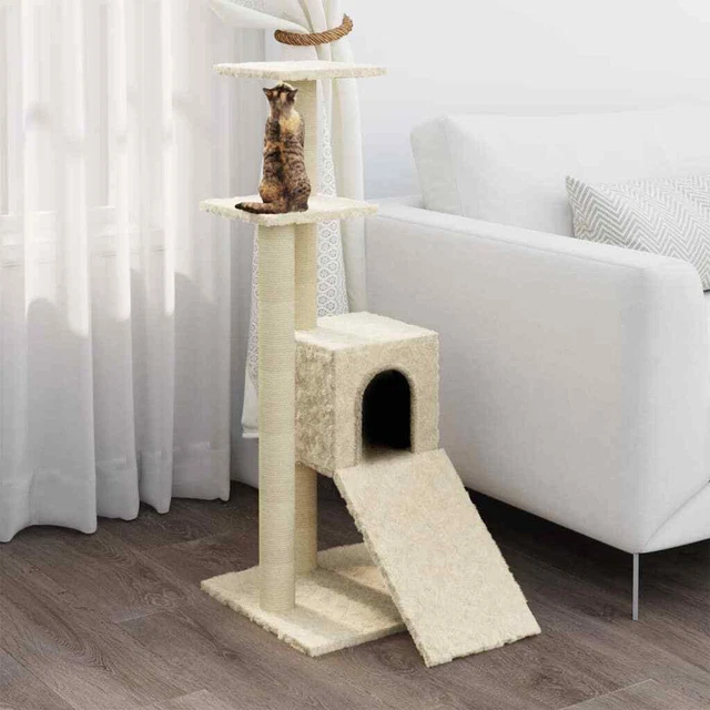 vidaXL Arbre à chat avec griffoirs en sisal Crème 92 cm