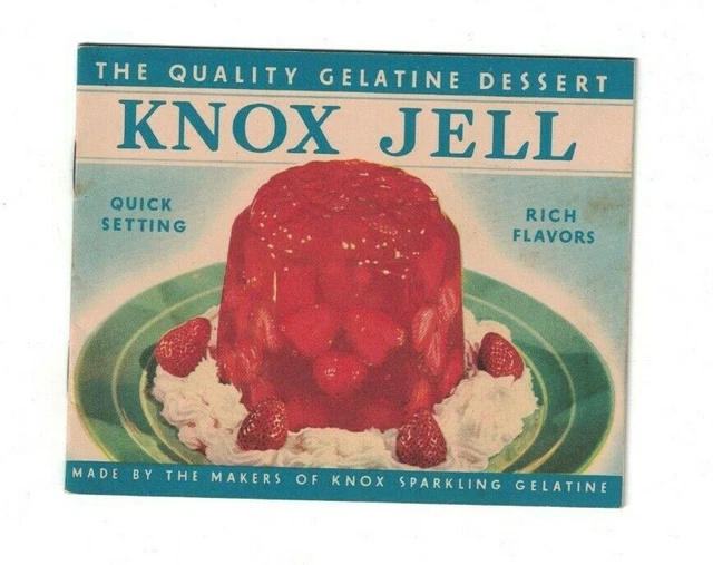QUALITY GELATINE DESSERT Knox Jell Booklet Gelatin 1936 Johnstown NY
