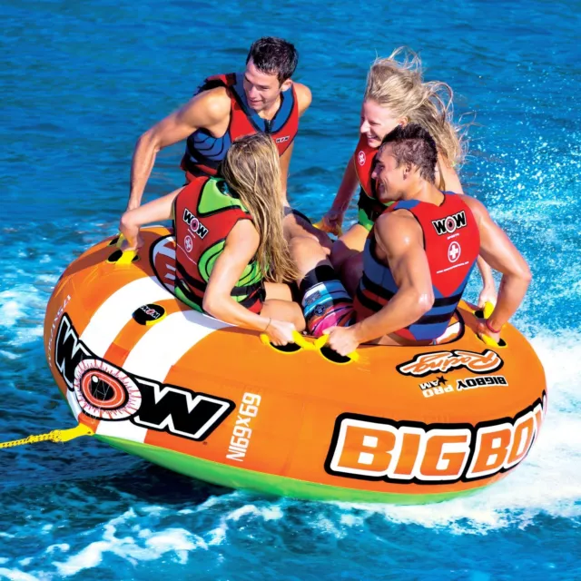 Wow Watersports Big Boy Racing 4 Person Inflatable Towable Water Ski Tube 15-113