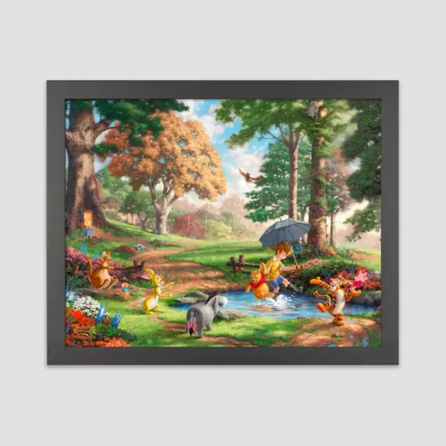 Winnie the Pooh (Puddle Splash) Disney Thomas Kinkade Framed Art Print