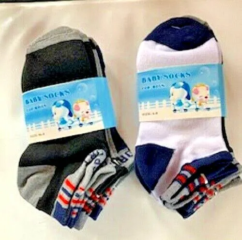 6 Pairs ( 2 Sets) Toddler Boy Cotton Sport Socks NEW