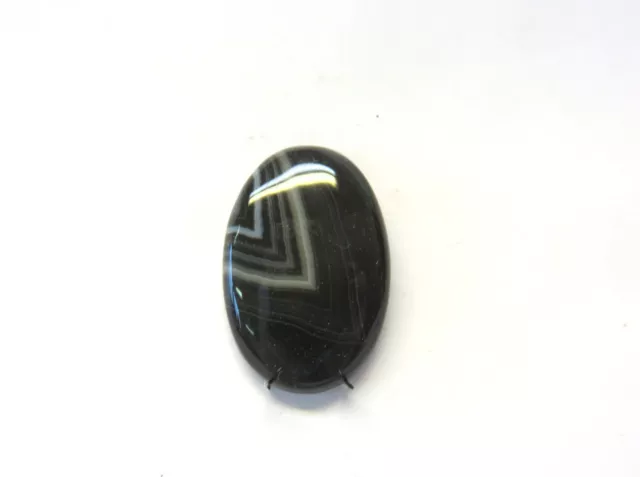 Onyx gebändert - Banded Agate Cabochon 33,3x22,6 mm 38 ct. Nr. U23428