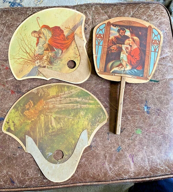 3 Antique 1930s Advertising Funeral Fans Washington Court House Ohio