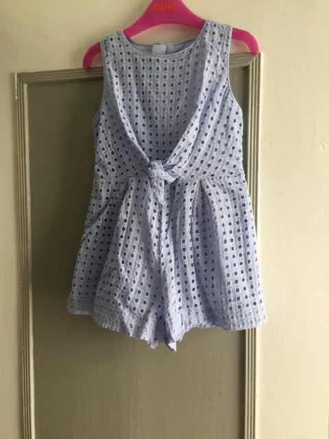 Tuta Da Gioco Ragazza Ted Baker Blu Broderie Inglese Età 3-4 Ottime Condizioni