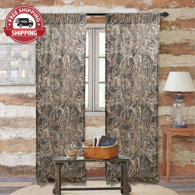 Realtree Max-5 Camouflage Window Rod Pocket Curtains, 42" X 87" Inch, 2 Panels