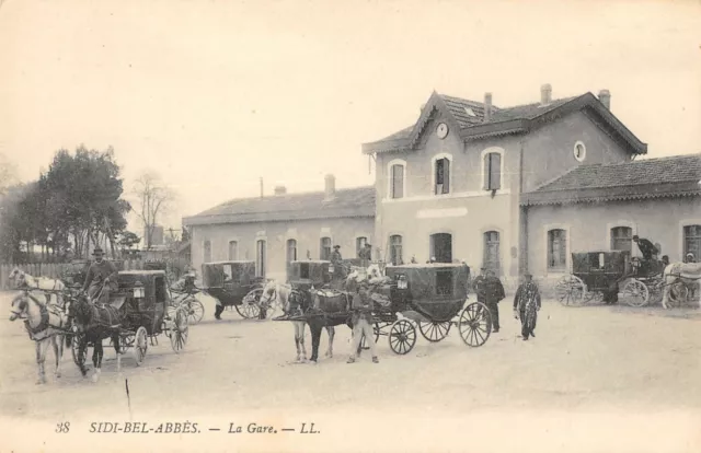 Cpa Algerie Sidi Bel Abbes La Gare