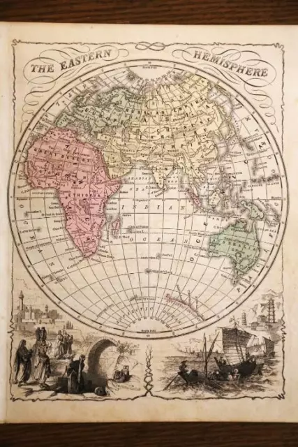 1859 Antique Cornell Atlas Map Of The Western World Hemisphere-Hand Colored