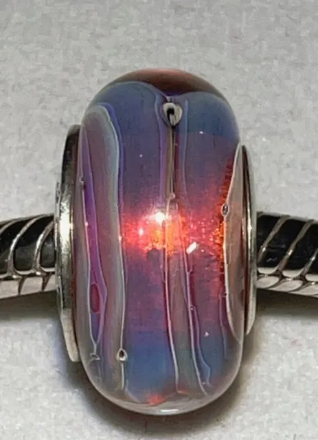 Authentic Chamilia Pink Spectrum Ob-175 Murano Glass Sterling Silver Charm Bead