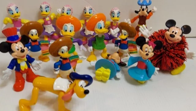 Mixed Lot 16 Of Disney Figures Mickey Minnie Mouse Donald Daisy Duck Goofy Pluto