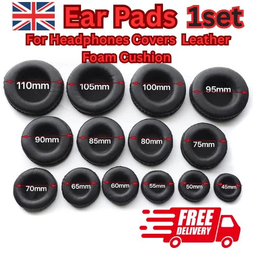 10x 60mm Foam Pads Ear Pad Cushion Sponge Earpads Headphone Headset Cover Black | Australia