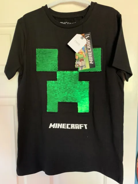 Minecraft Mojang by Jinx - T-shirt nera 10 anni - paillettes flip - da Next