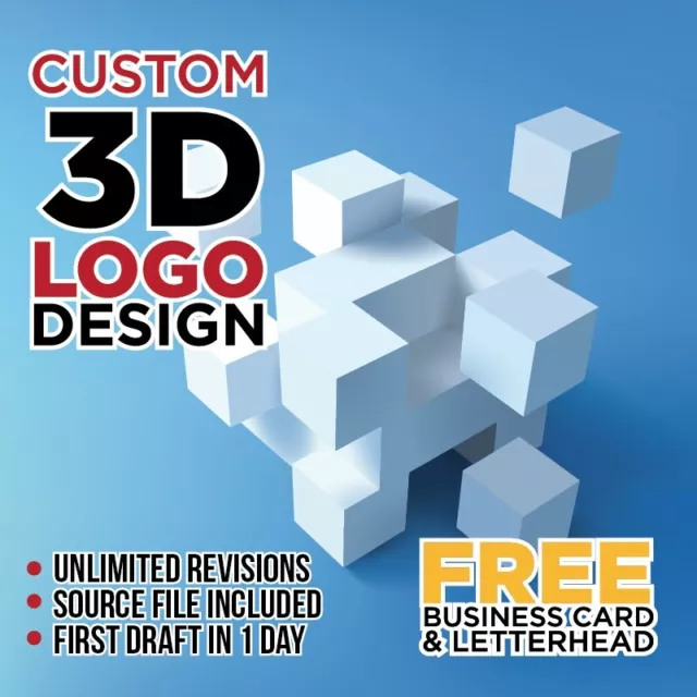 Custom 3D Logo Design - Professional Service! - Free Business Card & Letterhead!