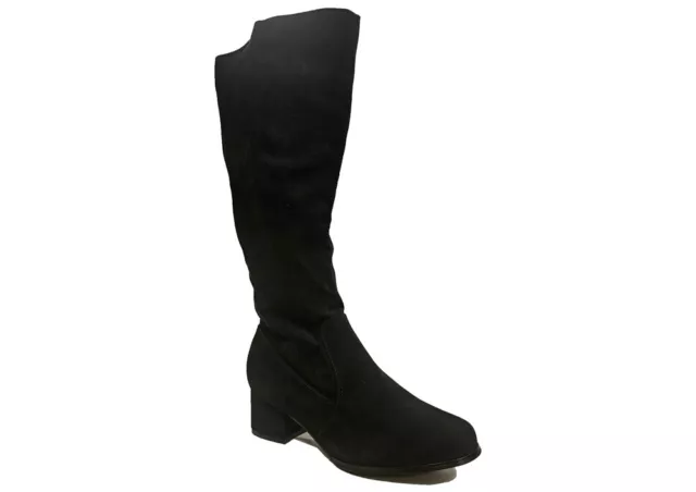 Spot on Calf High Boots Womens Zip Up Fashion Boots Size 3 4 5 6 7 8 Black