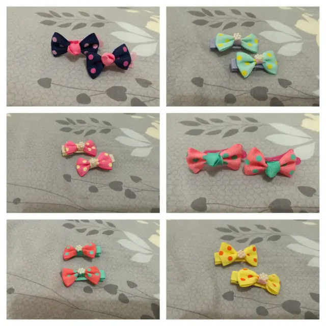 AU NEW Kids Vogue Bow Candy Color Hair Clips BB Hairpins for Baby Girls Gift