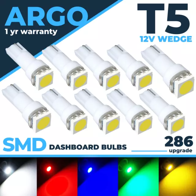 VS 10 Ampoule B8.5D BX8.5D BAX10D T5 LED Veilleus Blanc Compteur Tableau  Bord 12V Ampoules