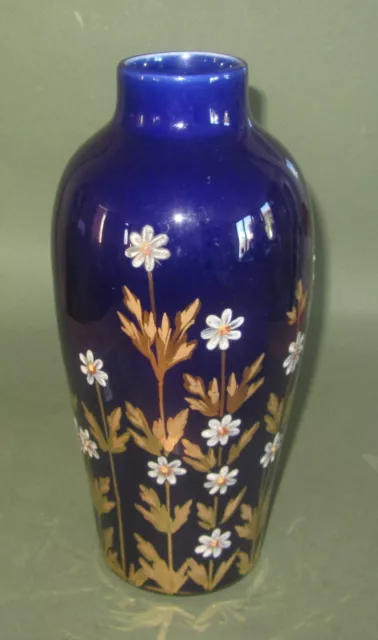 GRAND Vase en Porcelaine Bleu de Four Flamme DLG Sevres Limoges Debut XXe Siecle