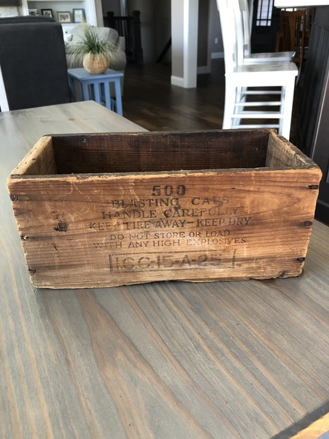 Vintage DuPont Blasting Cap Box (12 x 6 x 5.5” with I.C.C.-15-A-25 label)