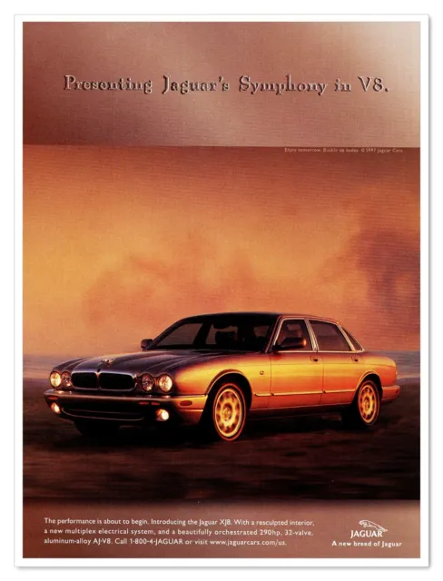 Jaguar XJ8 Luxury Car Symphony in V8 Vintage 1997 Full-Page Print Magazine Ad