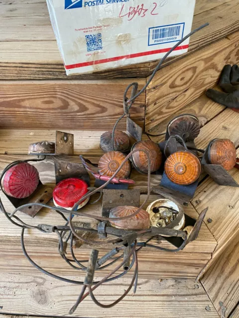 Vintage Old Antique Clearance Park Light Red Orange Mixed Lot Rat Rod Truck Vintage Old Antique Clearance Park Light Red Orange Mixed Lot Rat Rod Truck