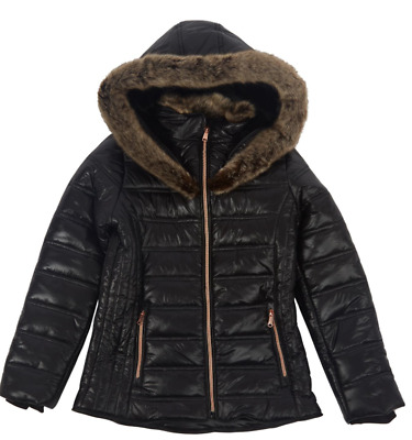 Firetrap Luxe Bubble Coat Jacket Juniors Girls Black Size UK 11-12 Years *REF24