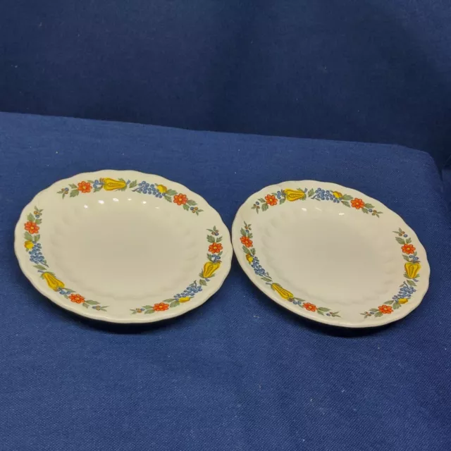 Vintage Edwin Knowles China "Concord" Set/2 Bread Plates Oven & Color Safe USA