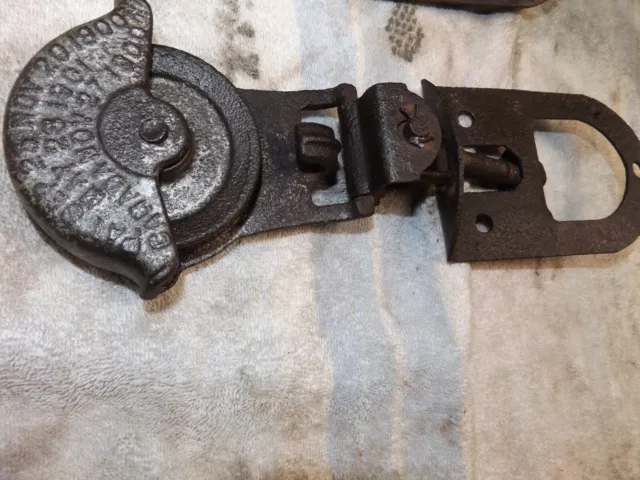 2 Myers Ashland Barn Door Rollers Brackets Cast Iron Farm Antique B 3