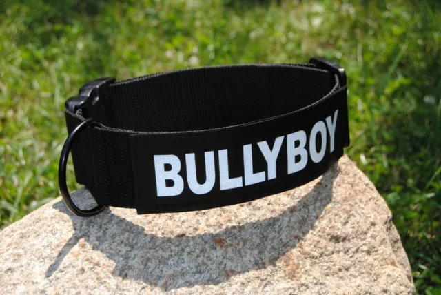 NEU Halsband Nylon 5cm breit M-L Klett BULLYBOY, Bulldogge Bullterrier