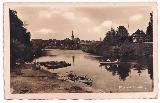 AK Blick auf Insterburg Ostpreußen,Fluss, Postkarte (P10)