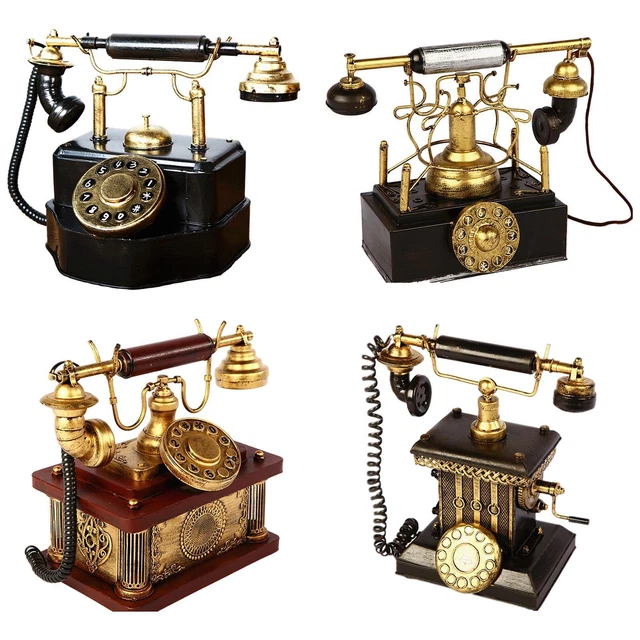 Old Ringing Telephone Prop VINTAGE STYLE DIAL Rotary Antique Telephone Model Iron Telephone Props ...