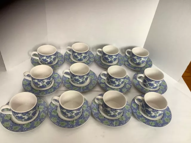 Pfaltzgraff “Blue Isle” cups and saucers 1-12 total, EUC 1990s