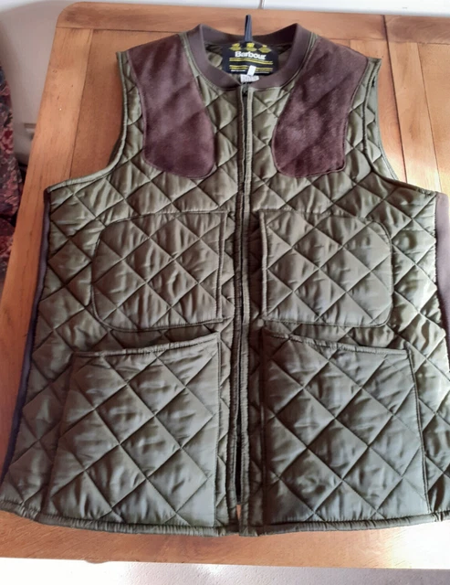 Barbour green quilted gilet, mens size XL, superb condition