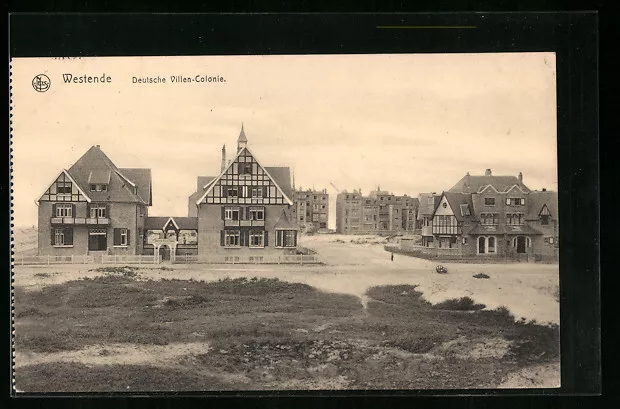 CPA Westende, Deutsche Villen-Colonie 1915