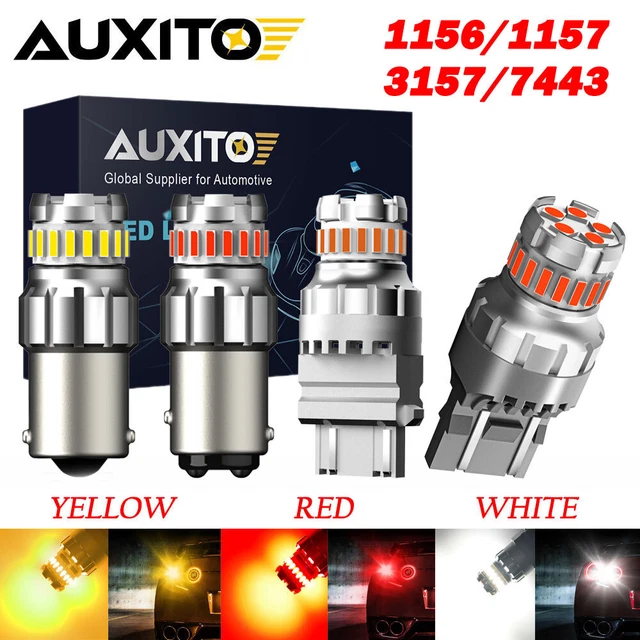 2-6pcs AUXITO 1157 1156 3157 3156 7443 LED Brake Tail Light Reverse Signal Bulbs