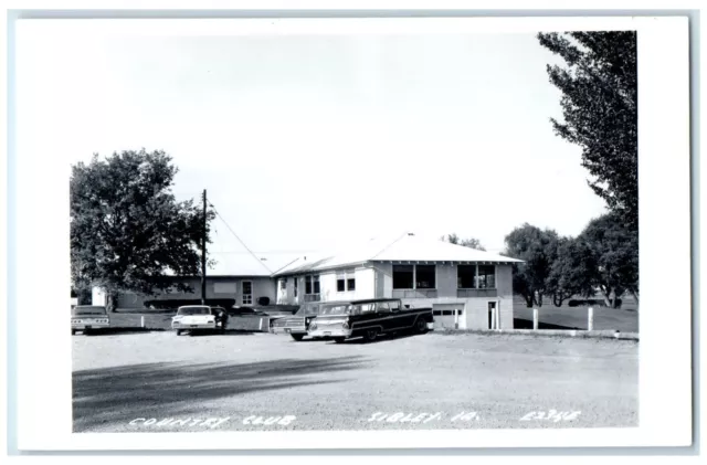 c1940's Country Club Cars Scene Sibley Iowa IA RPPC Photo Vintage Postcard