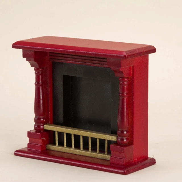 1:12 Mini Wooden Fireplace Home Life Scene Doll Accessories Decoration Decor