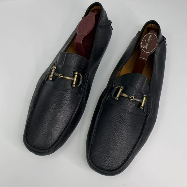 MERCANTI FIORENTINI HORSEBIT Loafers Mens 10M Black Pebbled  display picture 1