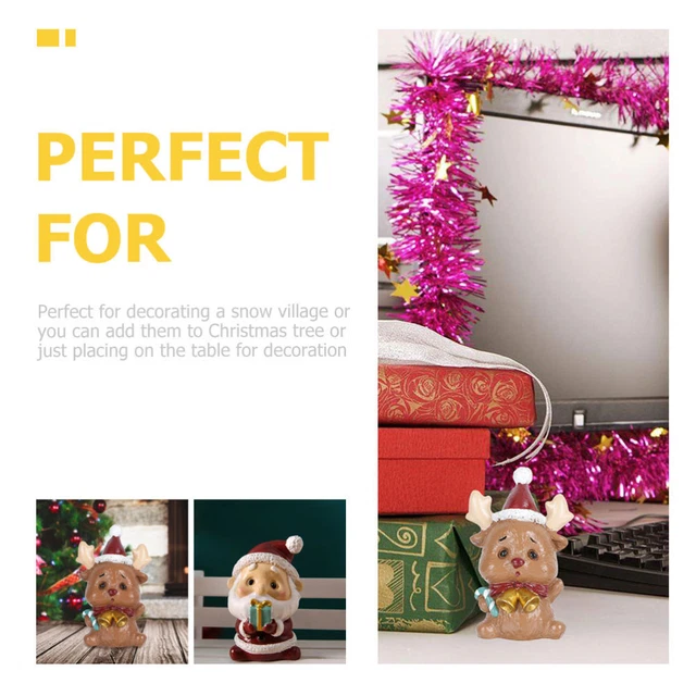 5pcs Weihnachtsdekoration Snowman Deer Santa Claus Weihnachtsbaum Bärenform 12
