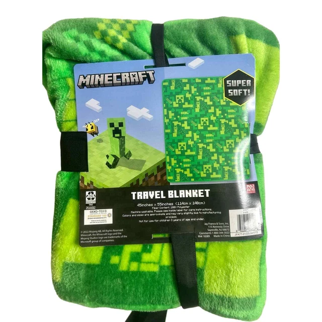 Manta de viaje Minecraft verde súper suave