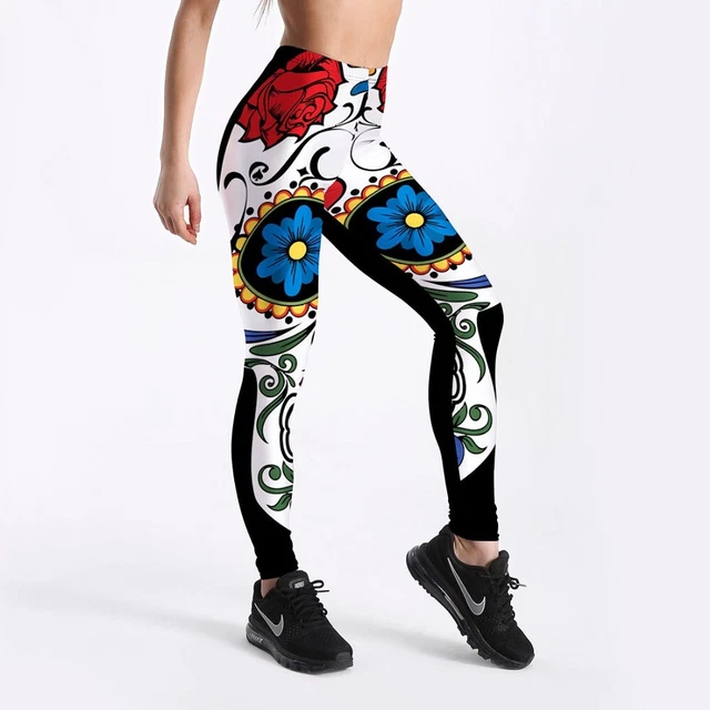 Leggings Sports Yoga Pants Digital 3D Printed Colourful Pattern Size XS