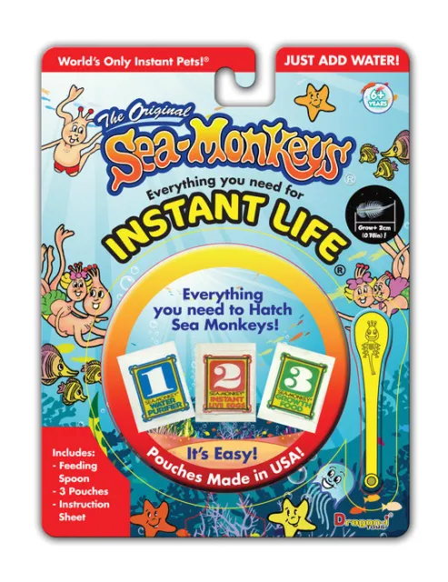 Instant Life THE AMAZING LIVE SEA MONKEYS Pets EGGS FOOD Aquarium Refill kit
