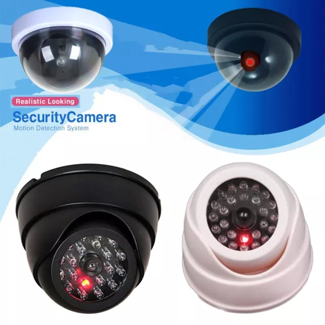 Security Simulation Dome Dummy Camera CCTV Fake Monitor Flashing LED Light