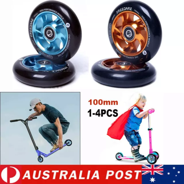 100mm Scooter Wheels Pro Stunt Scooter Wheel Metal Alloy Core W/ ABEC 7 Bearing