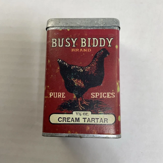 Tin Spice Can Busy Biddy  For DECORATIVE PURPOSES ONLY